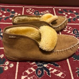 Cozy LL BEAN wicked good slippers Australian fur lined size men’s 12 wide